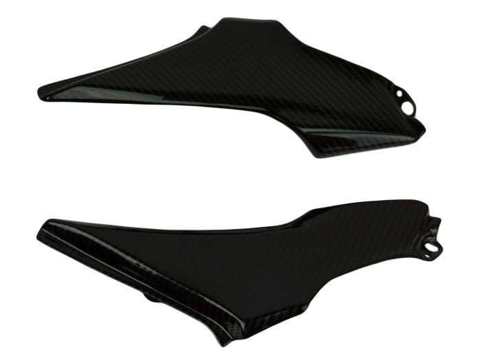 Under Seat Panels in Glossy Twill Weave Carbon Fiber for Kawasaki Z900 2017-2024