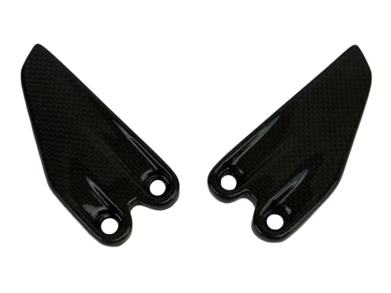 Heel Guards in Glossy Plain Weave Carbon Fiber for KTM Duke 390 2017+