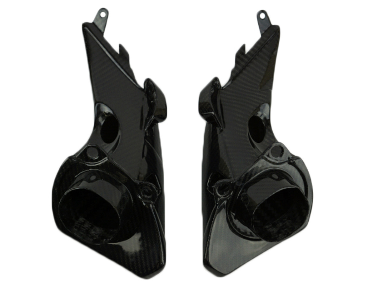 Air Intakes in Glossy Twill Weave Carbon Fiber for Aprilia Tuono V4 2016+