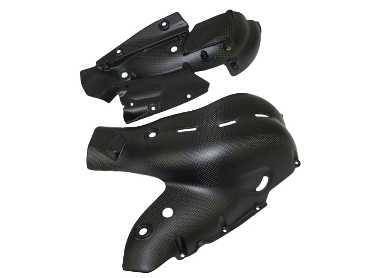 Exhaust Cover (Heat Foil) in Matte Plain Weave Carbon Fiber for Ducati Panigale V4, Streetfighter V4