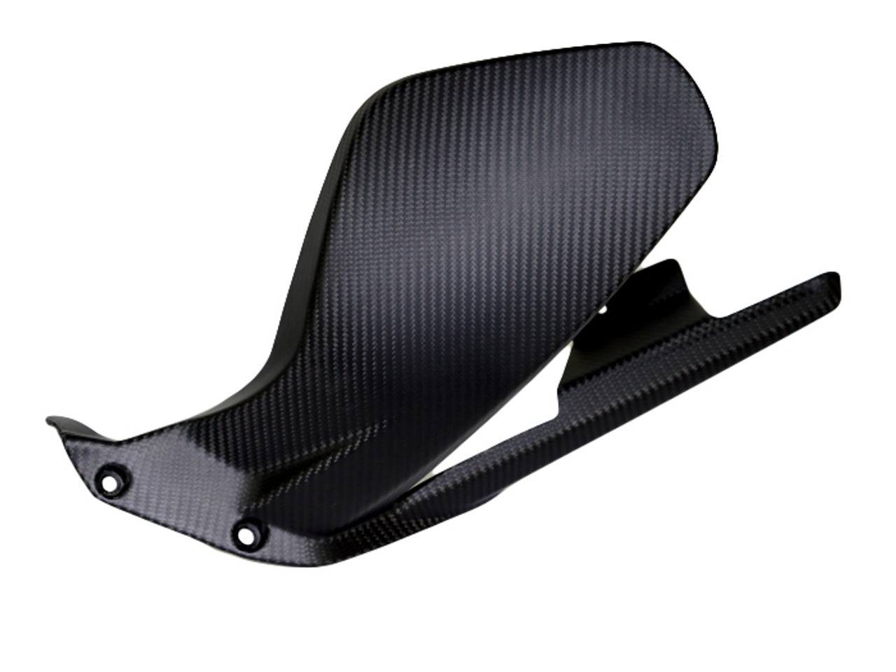 Rear Hugger with Chain Guard in Matte Plain Weave Carbon Fiber for Ducati Panigale V4