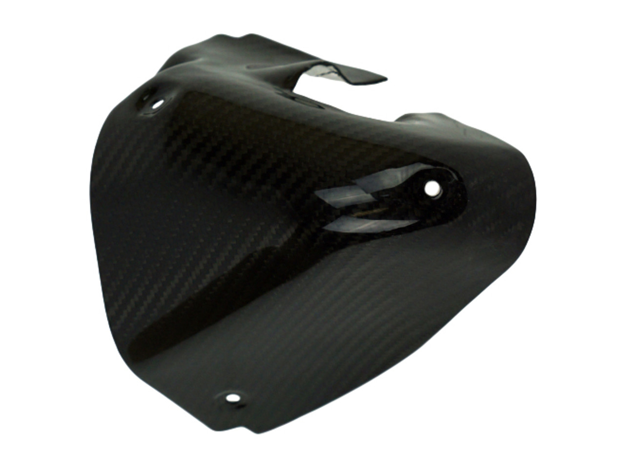 Lower Heat Shield in Glossy Twill Weave Carbon Fiber for Ducati SuperSport 2017+