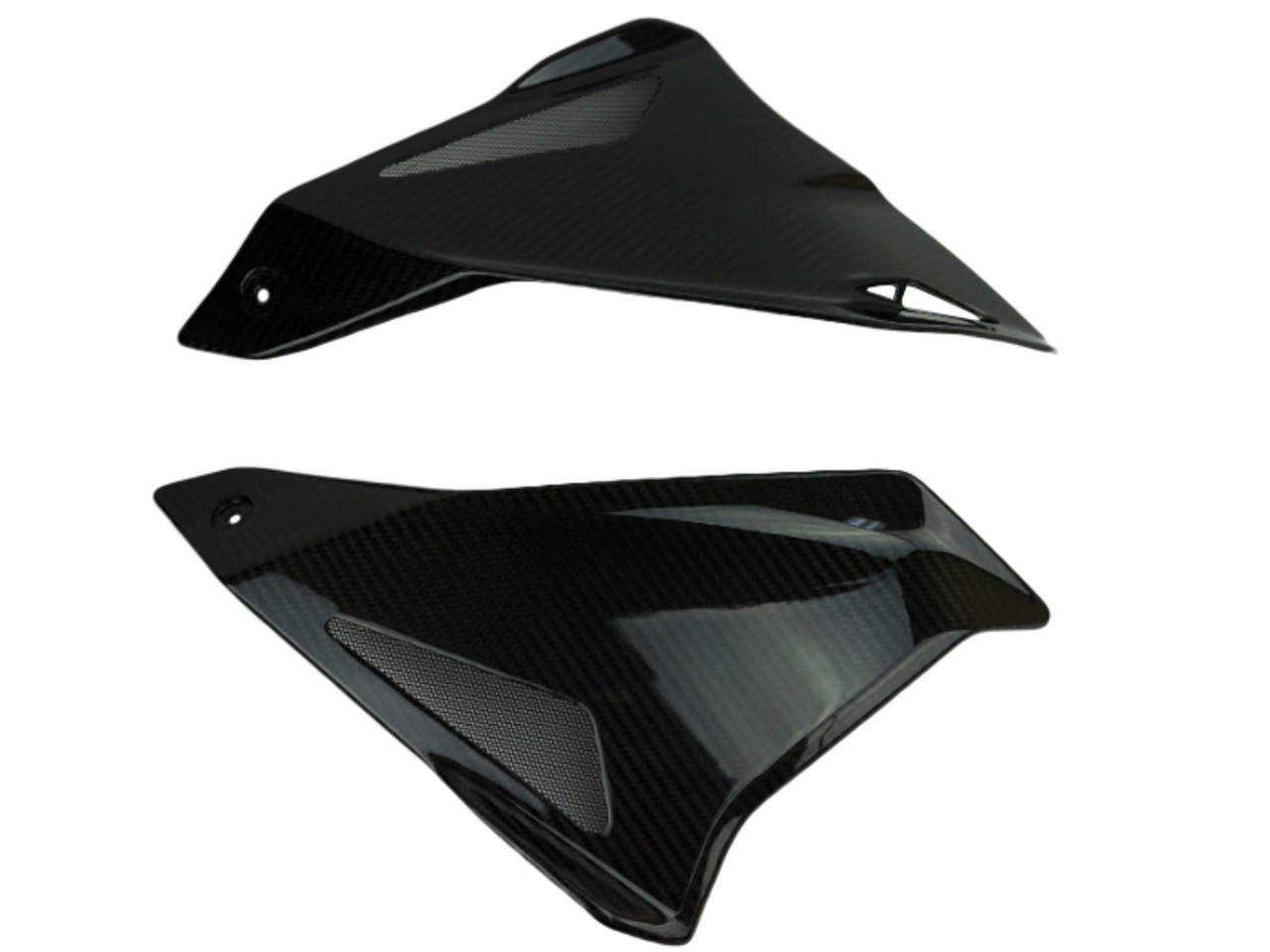 Side Panels in Glossy Twill Weave Carbon Fiber for Yamaha FZ-10-MT-10