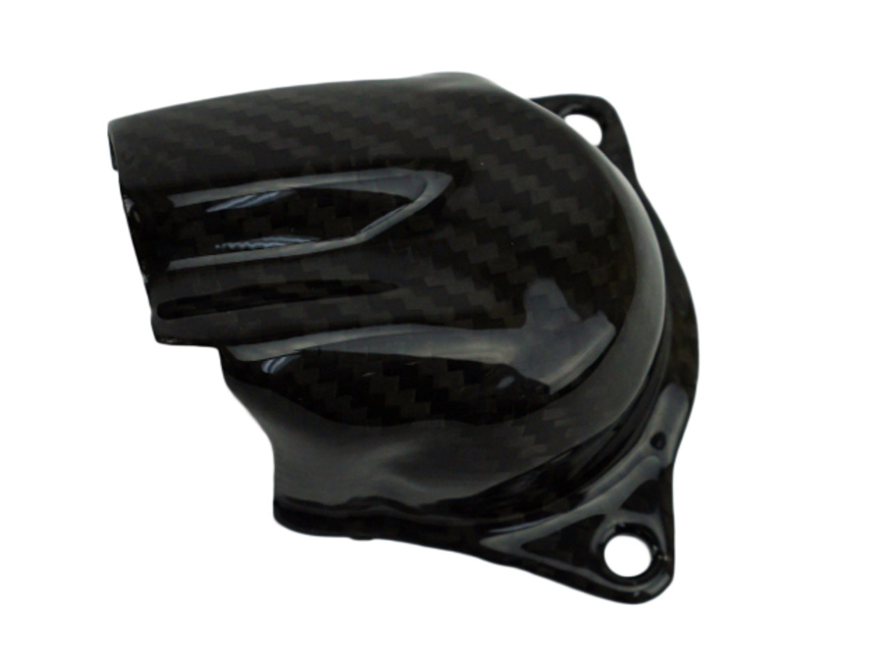 Small Exhaust Guard in Glossy Twill Weave Carbon Fiber for Yamaha FZ-10-MT-10