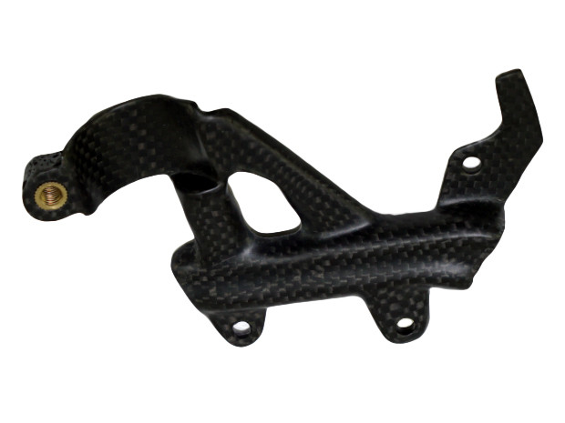 Rear Brake Fluid Bracket in Matte Plain Weave Carbon Fiber for Ducati Panigale V4 2018-2021