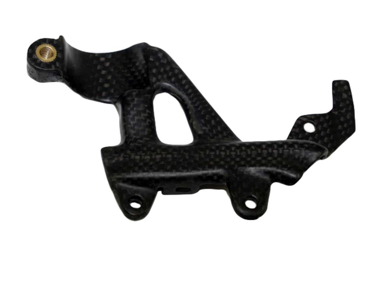 Rear Brake Fluid Bracket in Matte Plain Weave Carbon Fiber for Ducati Panigale V4