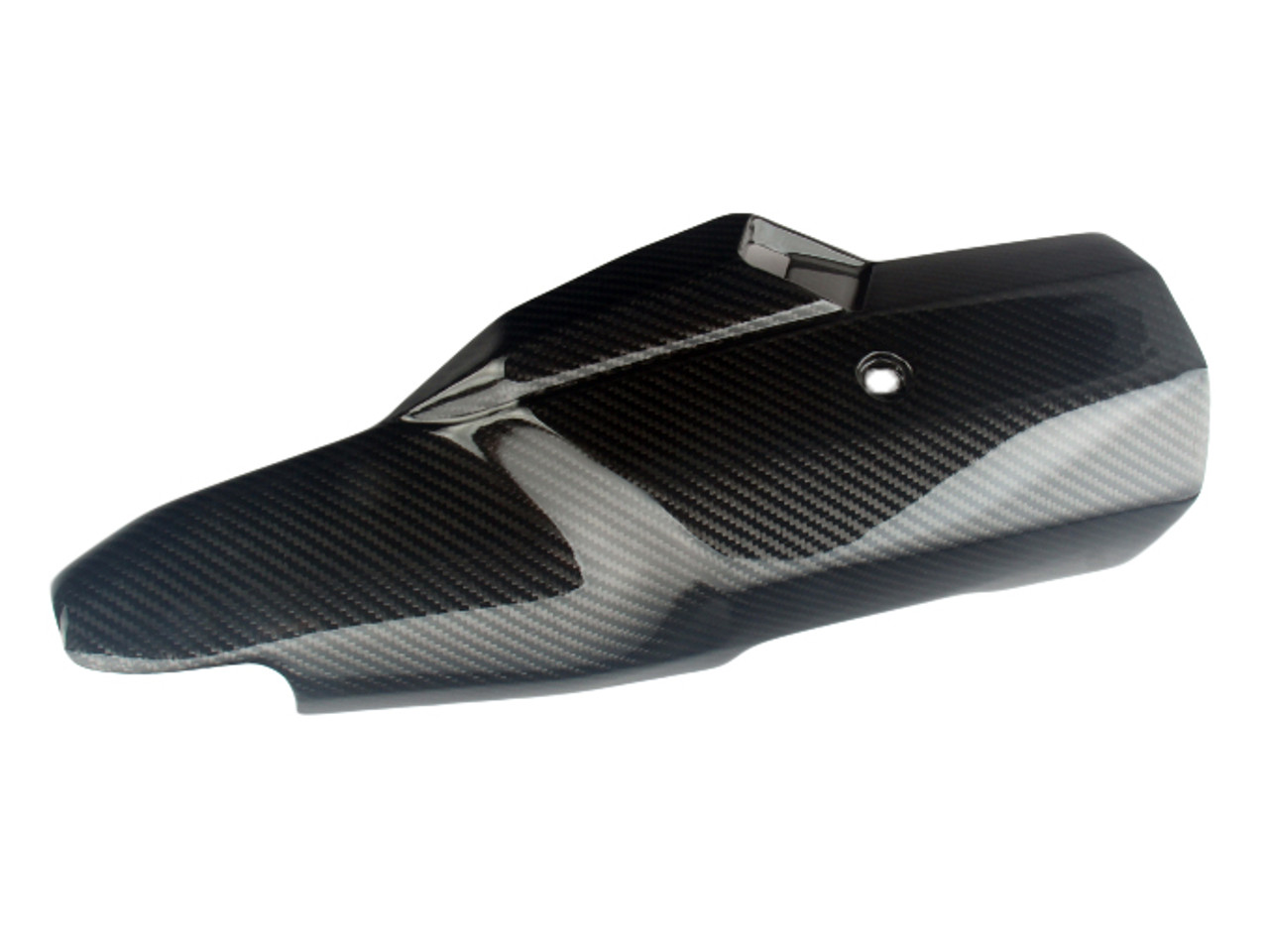 Exhaust Heat Shield in Glossy Twill Weave Carbon Fiber for Honda Africa Twin CRF1000 2016+