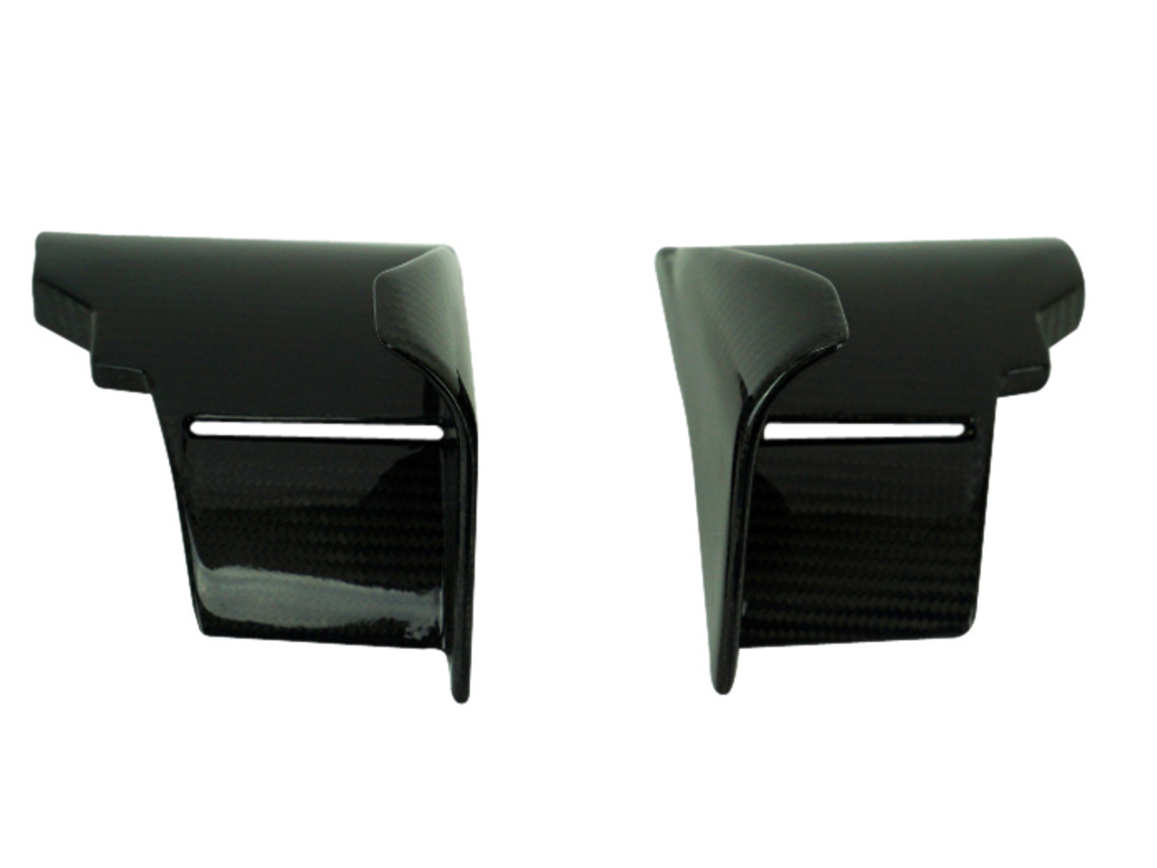 Lower Wings in Glossy Twill Weave Carbon Fiber for Kawasaki H2