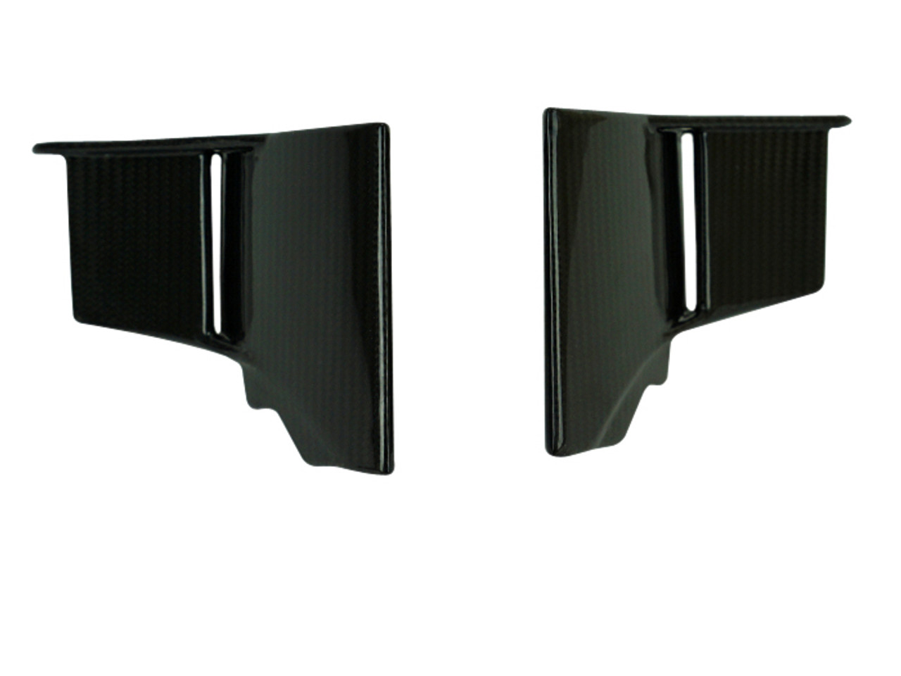Lower Wings in Glossy Twill Weave Carbon Fiber for Kawasaki H2