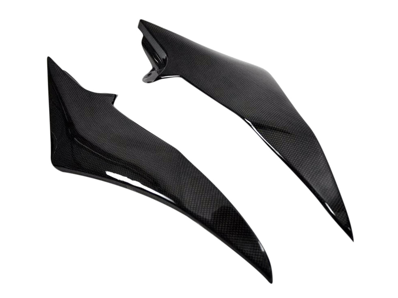 Glossy Plain Weave Carbon Fiber Side Cowl Covers for Yamaha R6 08-16