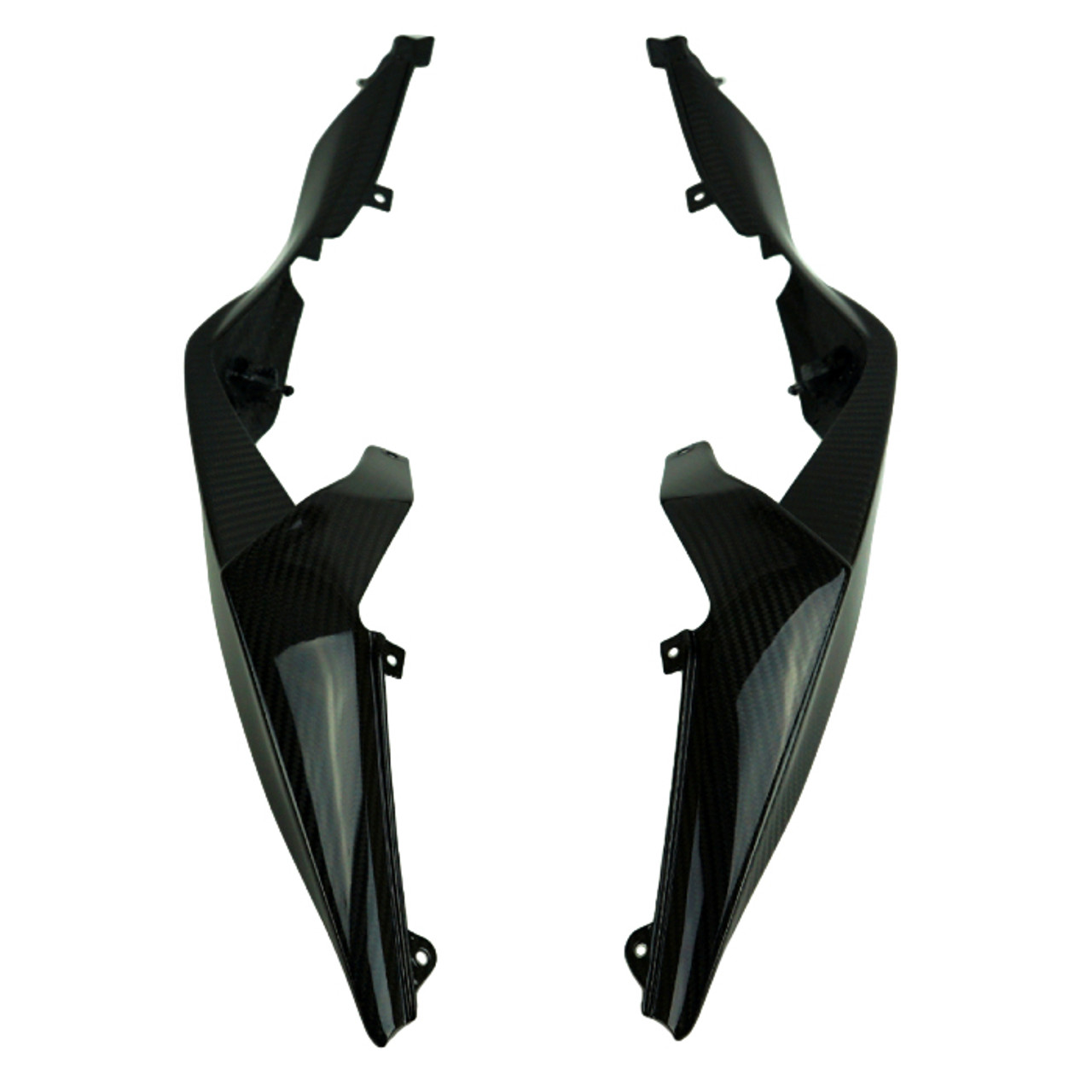Tail Fairing Sides in Glossy Twill Weave Carbon Fiber for Kawasaki ZX6R 2019+