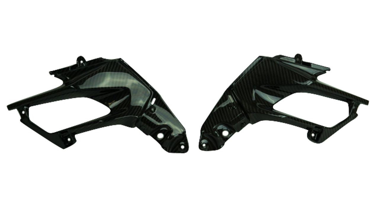 Inner Side Panels in Glossy Twill Weave 100% Carbon Fiber for Kawasaki Ninja 400 2019+