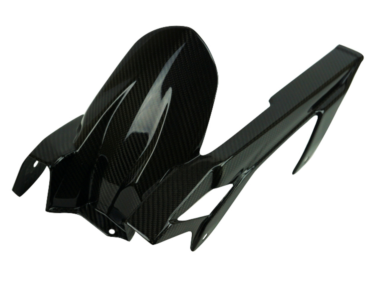 Rear Hugger with Chain Guard in Glossy Twill Weave 100% Carbon Fiber for Kawasaki Ninja 400 2019+