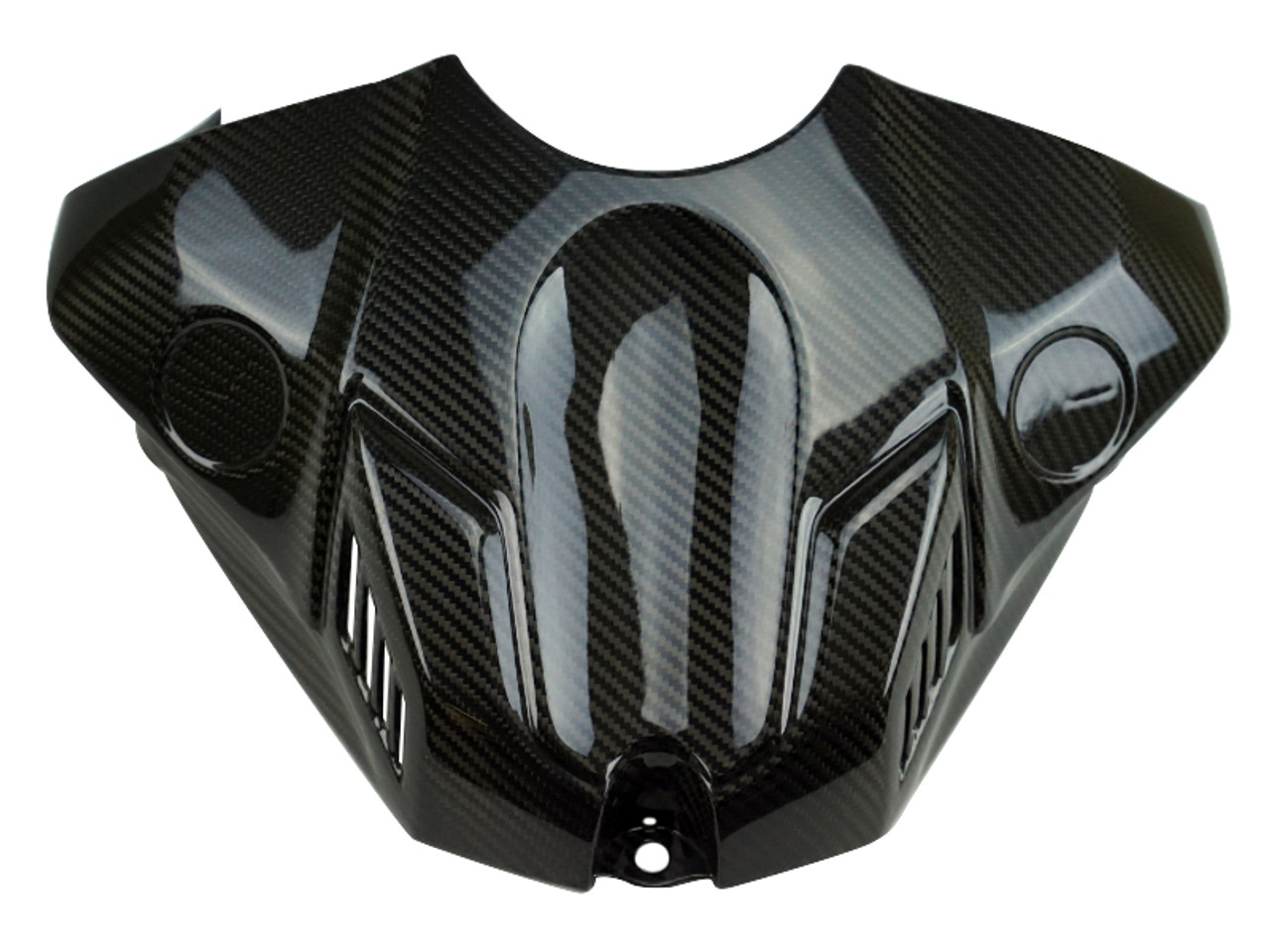 Tank Cover in Glossy Twill Weave Carbon Fiber for Yamaha R1 2020+