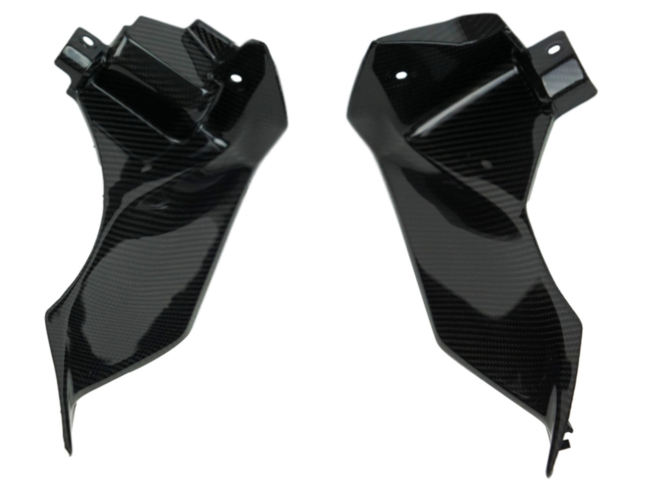 Inner Dash Panels in Glossy Twill Weave Carbon Fiber for Yamaha R1M 2020+