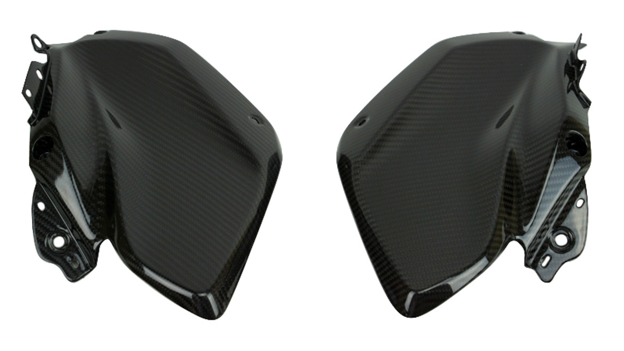 Tank Side Covers in Glossy Twill Weave Carbon Fiber for Kawasaki Z H2