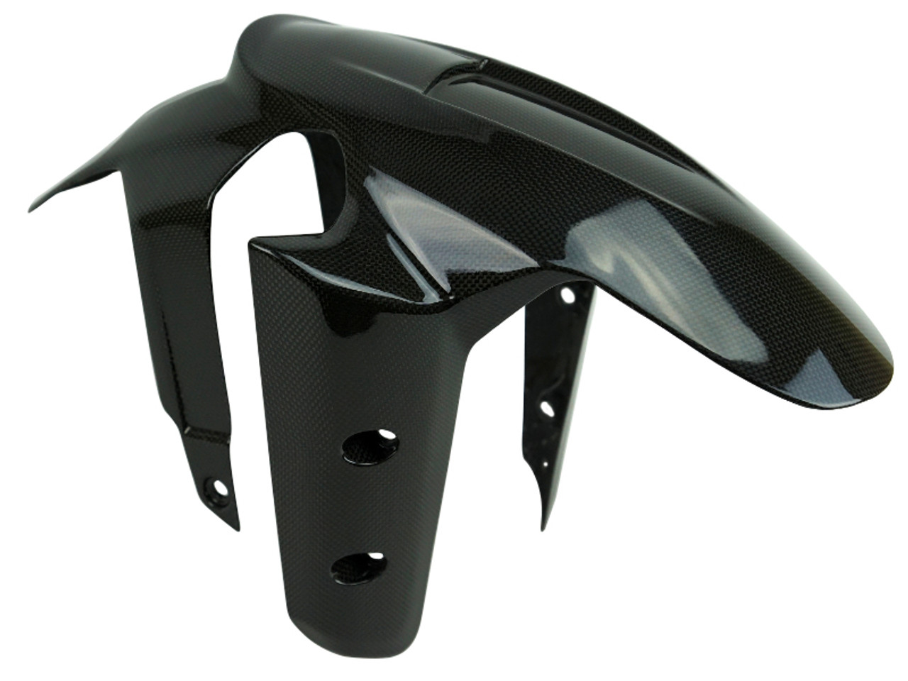 Front Fender in Glossy Plain Weave Carbon Fiber for Ducati Multistrada V4