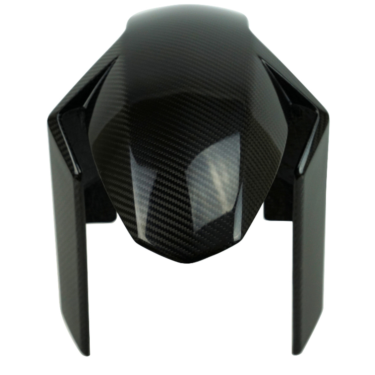 Front Fender (integral) in Glossy Twill Weave Carbon Fiber for KTM 1290, 1390 Super Duke R 2020+, Super Duke GT 2025+, Duke 990 2024+
