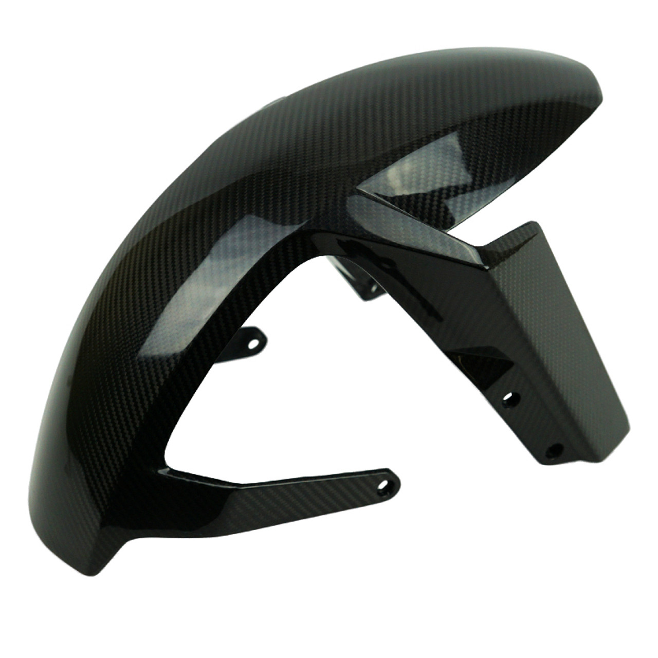 Front Fender (integral) in Glossy Twill Weave Carbon Fiber for KTM 1290, 1390 Super Duke R 2020+, Super Duke GT 2025+, Duke 990 2024+
