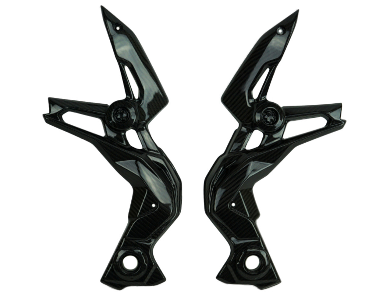 Frame Covers in Glossy Twill Weave Carbon Fiber for Kawasaki Z900 2020+