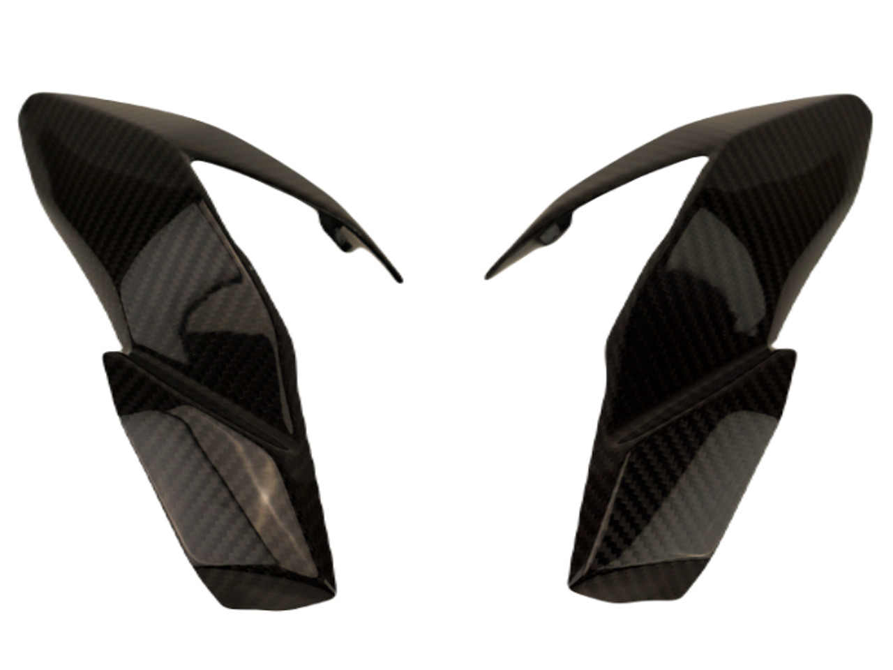 Front Cowl Sides in Glossy Twill Weave 100% Carbon Fiber for Kawasaki Z650 2017-2019