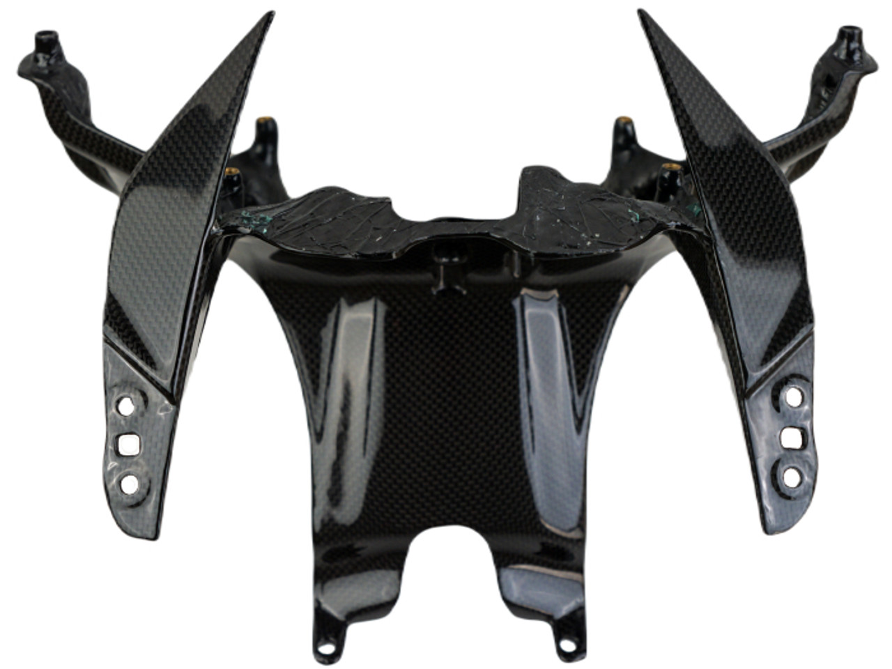 Front Fairing Stay in Glossy Twill Weave Carbon Fiber for Ducati Panigale V4, V2