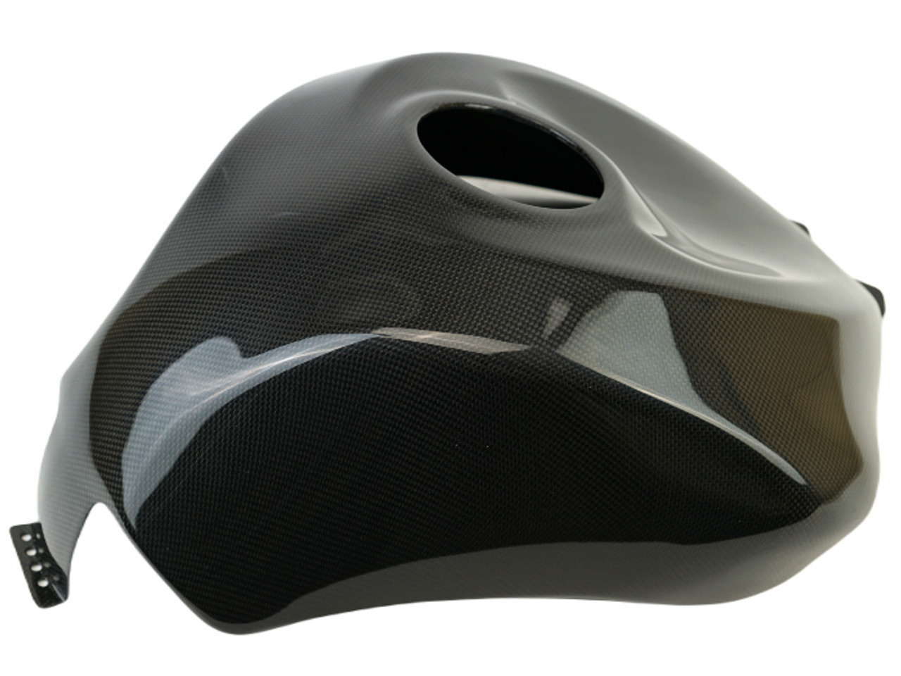 Tank Cover in Glossy Plain Weave Carbon Fiber for Kawasaki ZX6R 2013-2018