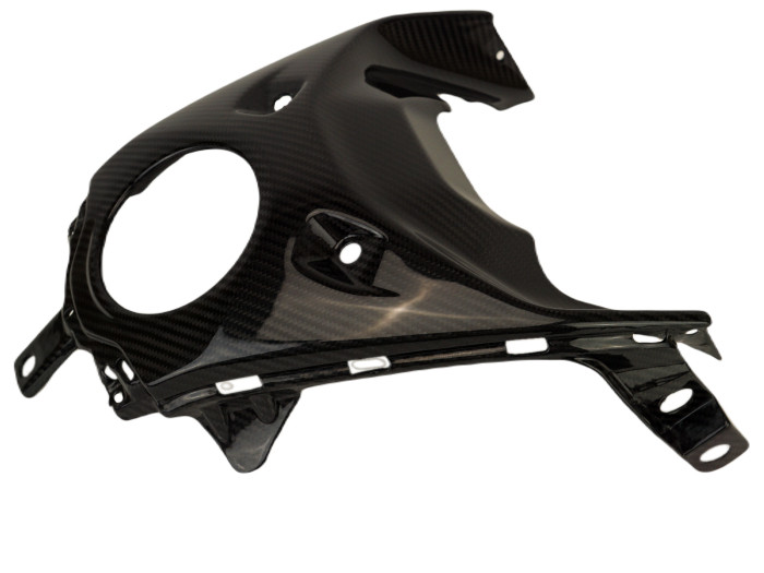 Front Tank Cover in Glossy Twill Weave Carbon Fiber for Yamaha MT-07 2021-2024