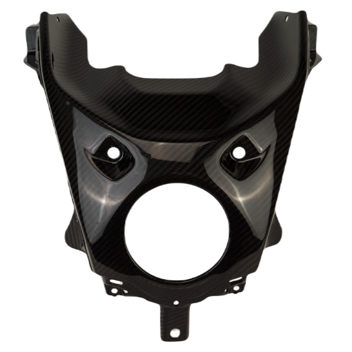 (Discontinued) Glossy-Plain Front Tank Cover in Carbon with Fiberglass for Yamaha MT-07 2021-2024