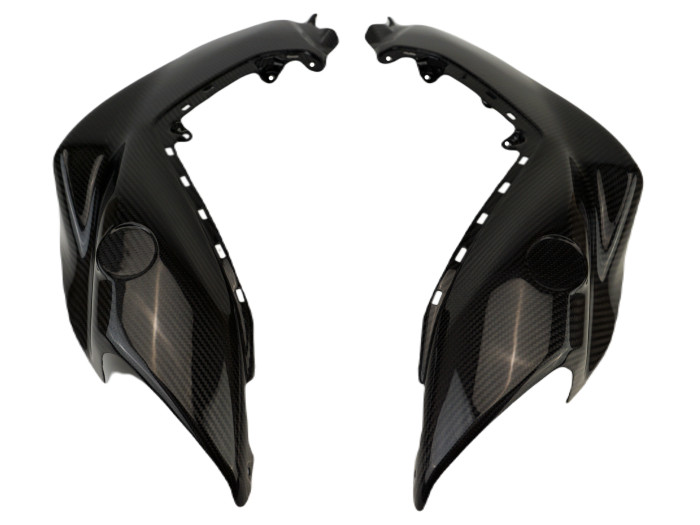 Air Duct Covers in Glossy Twill Weave Carbon Fiber for Yamaha MT-07 2021-2024
