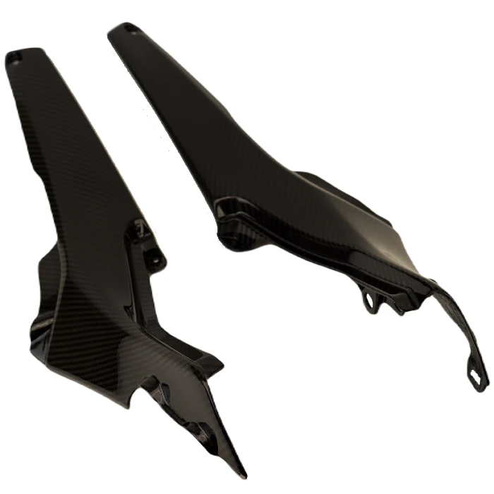 Under Seat Panels in Under Seat Panels in Glossy Twill Weave Carbon Fiber for Yamaha R7 2022-2025