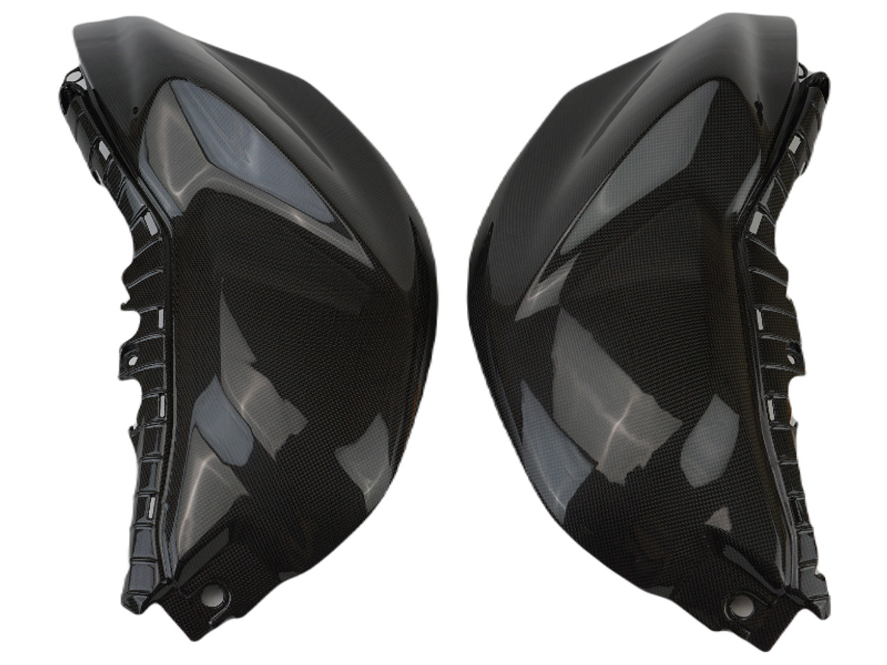 Tank Side Covers in Glossy Plain Weave Carbon Fiber for Ducati Monster + (937)