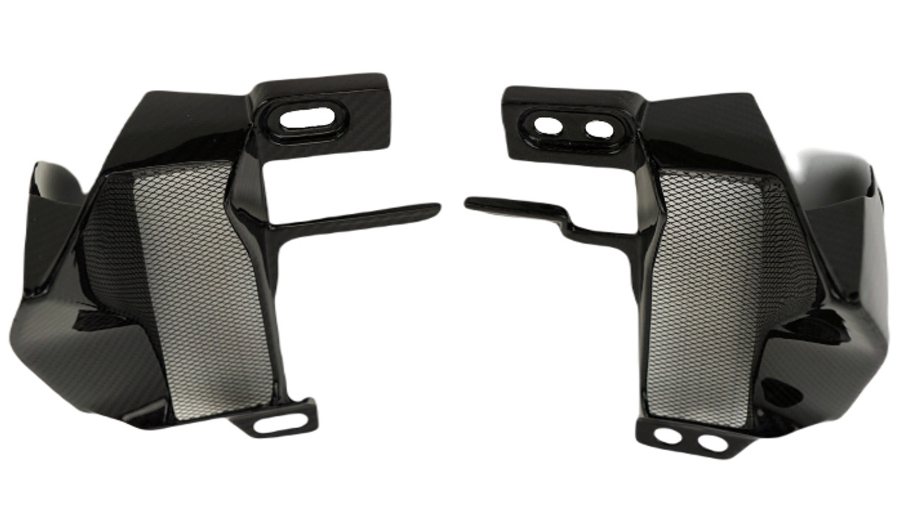 Air Intakes - Radiator Covers in Glossy Twill Weave Carbon Fiber for KTM Duke 390 2017+