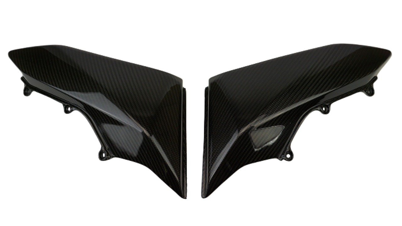 Under Seat Panels in Glossy Twill Weave Carbon Fiber for KTM 690 SMC R, Enduro R 2014-2018