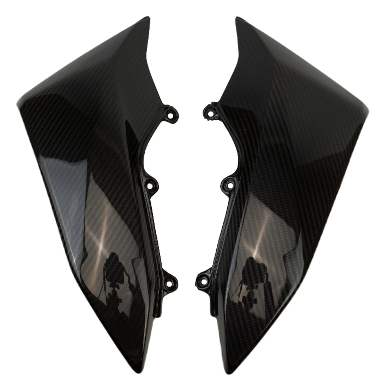 Under Seat Panels in Glossy Twill Weave Carbon Fiber for KTM 690 SMC R, Enduro R 2014-2018