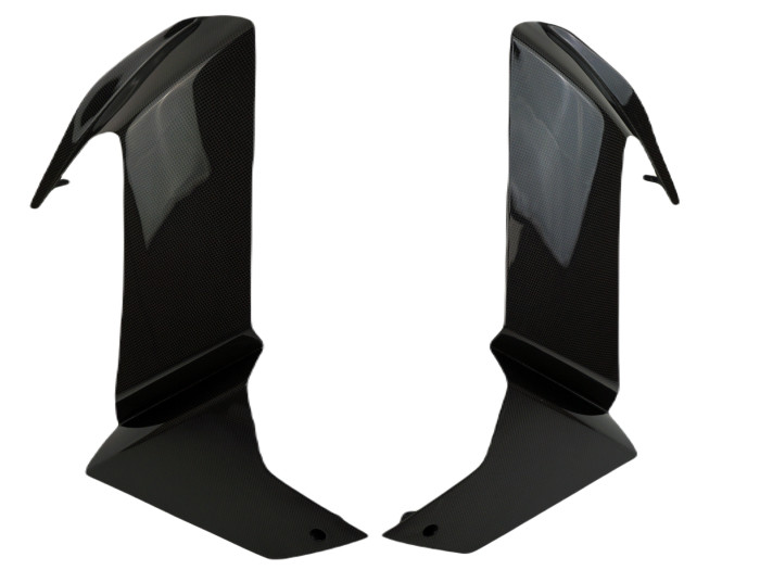 Lateral Wing Fairings in Glossy Plain Weave Carbon Fiber for Aprilia RS660 2020-2024