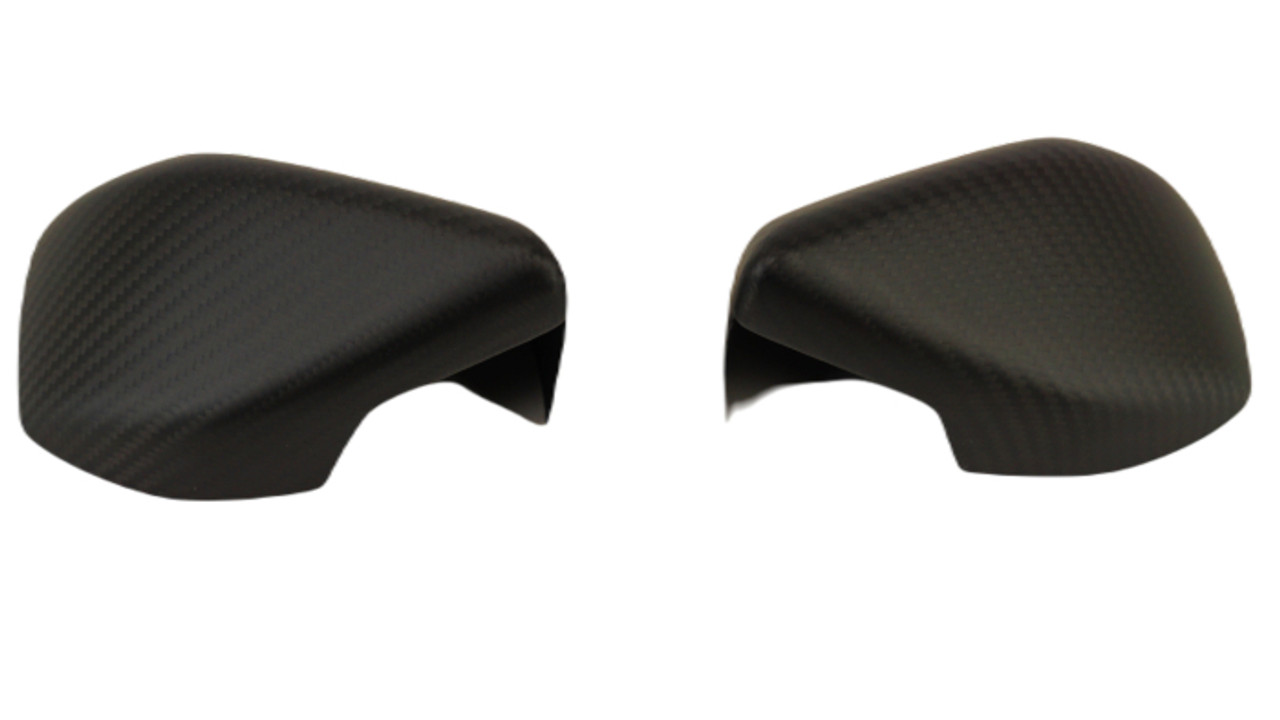 Mirror Covers in Matte Twill Weave Carbon Fiber for Aprilia RS660