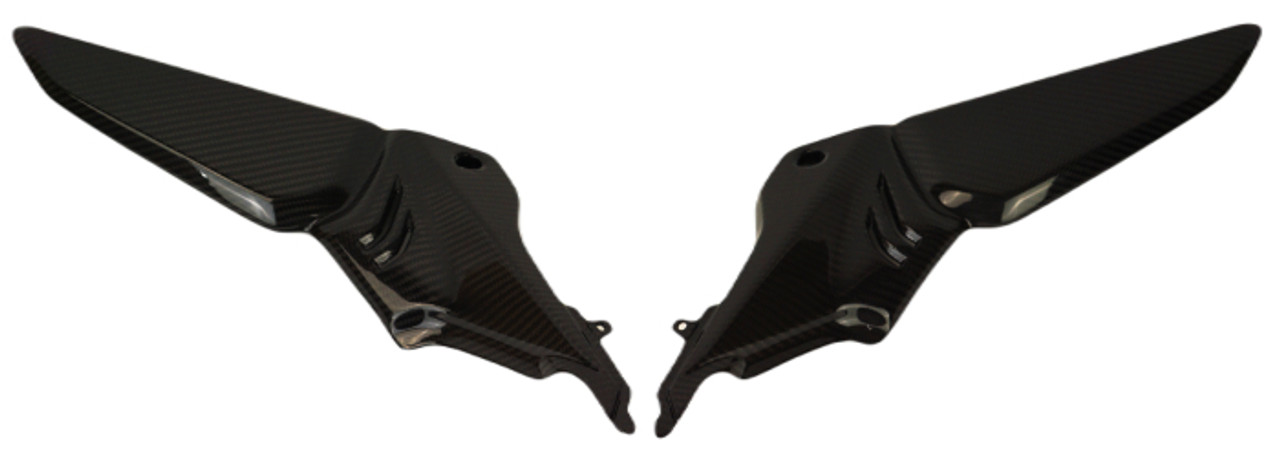 Under Tank Panels in Glossy Twill Weave Carbon Fiber for Honda CBR650R, CB650R 2019+