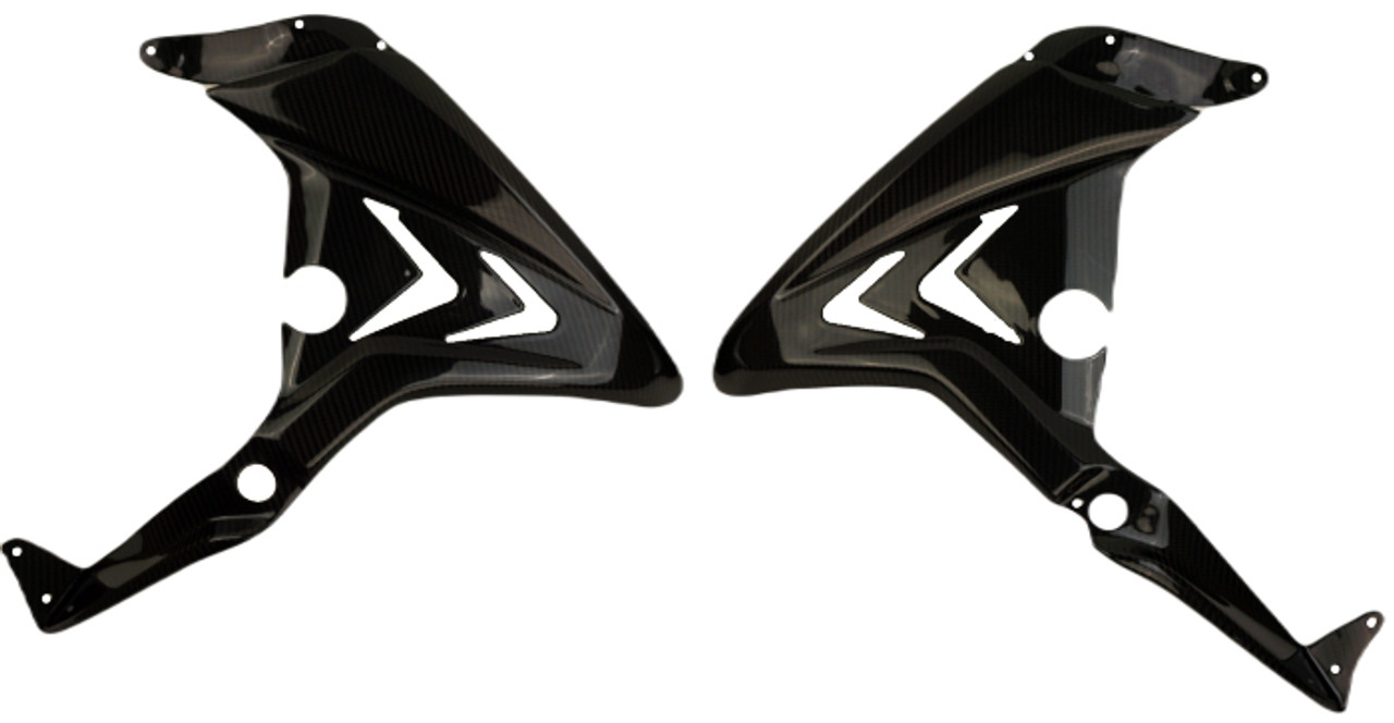 Upper Engine Covers in Glossy Twill Weave Carbon Fiber for Honda CBR650R 2019+