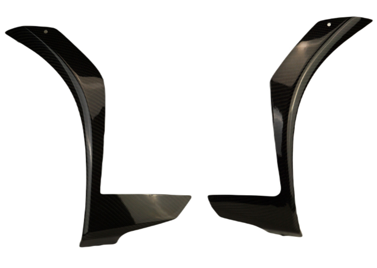 Leading Edges in Glossy Twill Weave Carbon Fiber for Kawasaki ZX10R 2021+