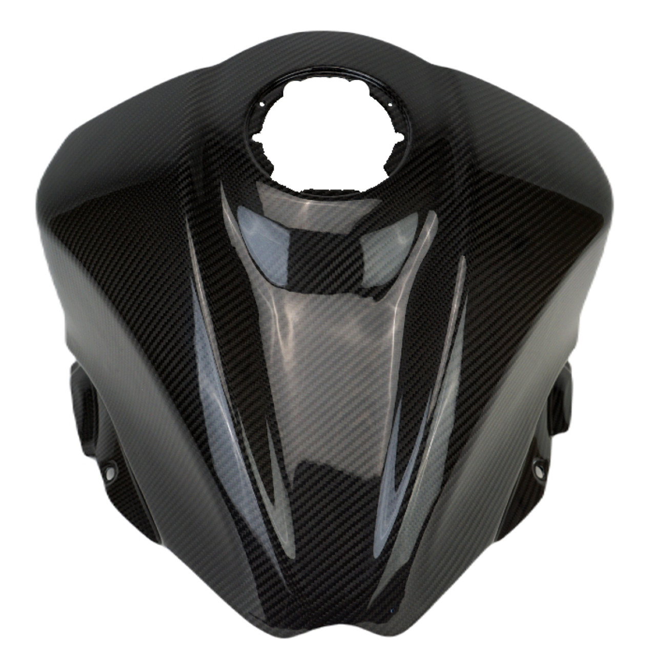 Front Tank Cover in Glossy Twill Weave Carbon Fiber for Suzuki GSX1300 R Hayabusa 2021+