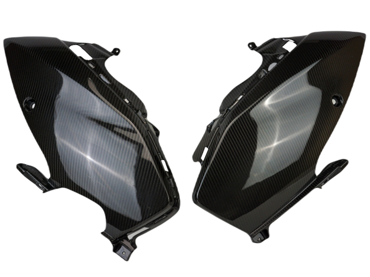 Knee Side Covers in Glossy Twill Weave Carbon Fiber for Suzuki GSX1300 R Hayabusa 2021+