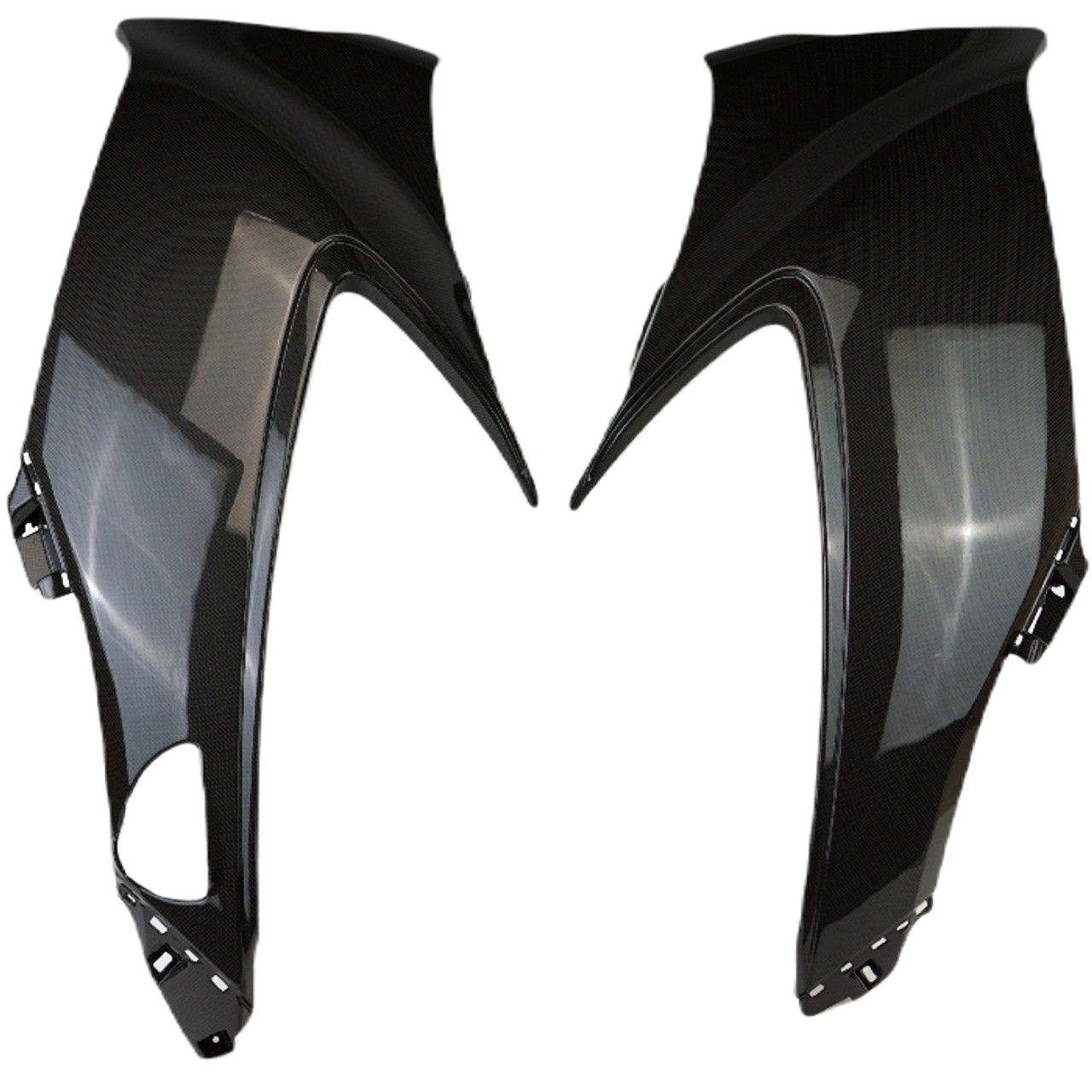 Large Side Panels in Glossy Plain Weave Carbon Fiber for Suzuki GSX1300 R Hayabusa 2021+