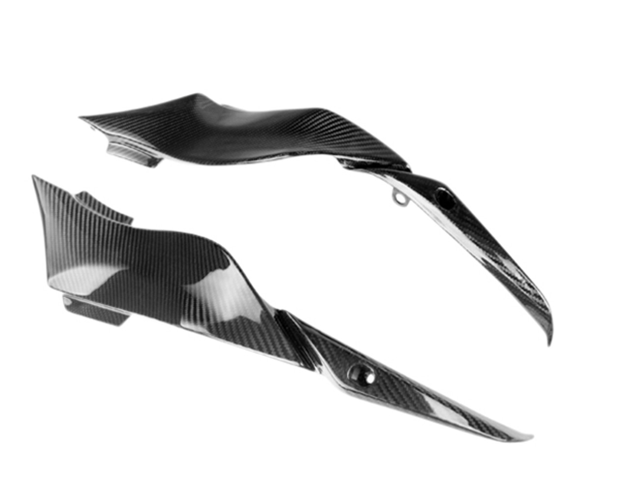 Under Tank Covers in Glossy Twill Weave Carbon Fiber for Kawasaki ZX6R 636 09-12