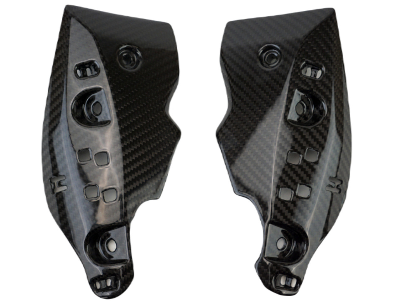 Radiator Inner Side Panels in Glossy Twill Weave Carbon Fiber for Triumph Speed Triple 1200