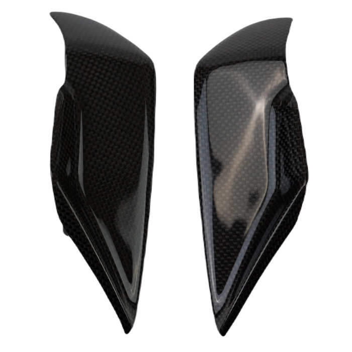 Air Intake Infills in Glossy Plain Weave Carbon Fiber for Triumph Speed Triple 1200