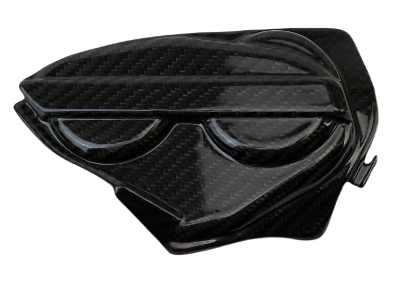 Upper Left Side Heat Guard in Glossy Twill Weave Carbon Fiber for Ducati Panigale V2, Streetfighter V2