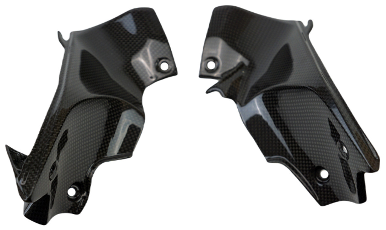 Middle Side Covers in Glossy Plain Weave Carbon Fiber for Ducati Streetfighter V2
