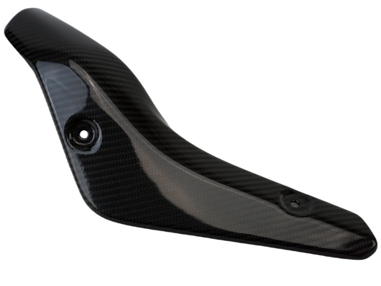 Exhaust Cover in Glossy Twill Weave Carbon Fiber for Yamaha MT-10 2022+