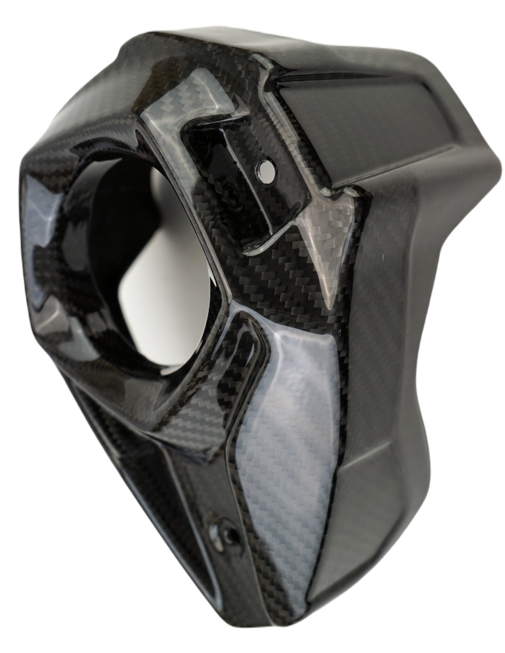 Exhaust Cap in Glossy Twill Weave Carbon Fiber for Kawasaki Z H2

